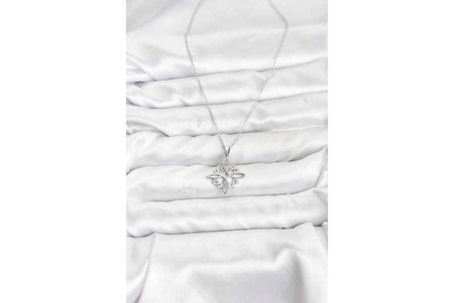 Shoecide 316l Çelik Zincir Gümüş Renk Sonsuzluk Model Zirkon Taşlı Kadın Kolye