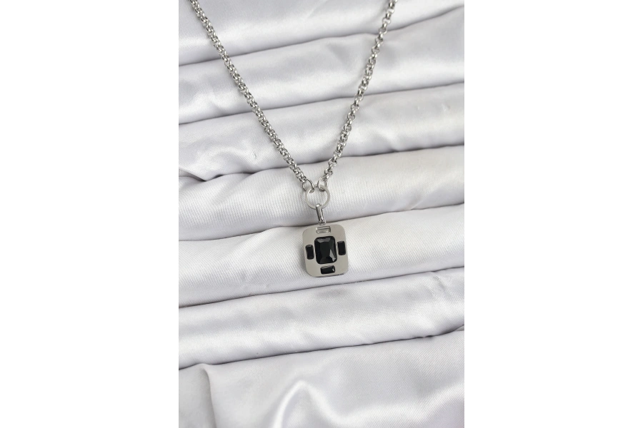 Shoecide 316l Çelik Zincir Gümüş Renk Vintage Model Kadın Kolye