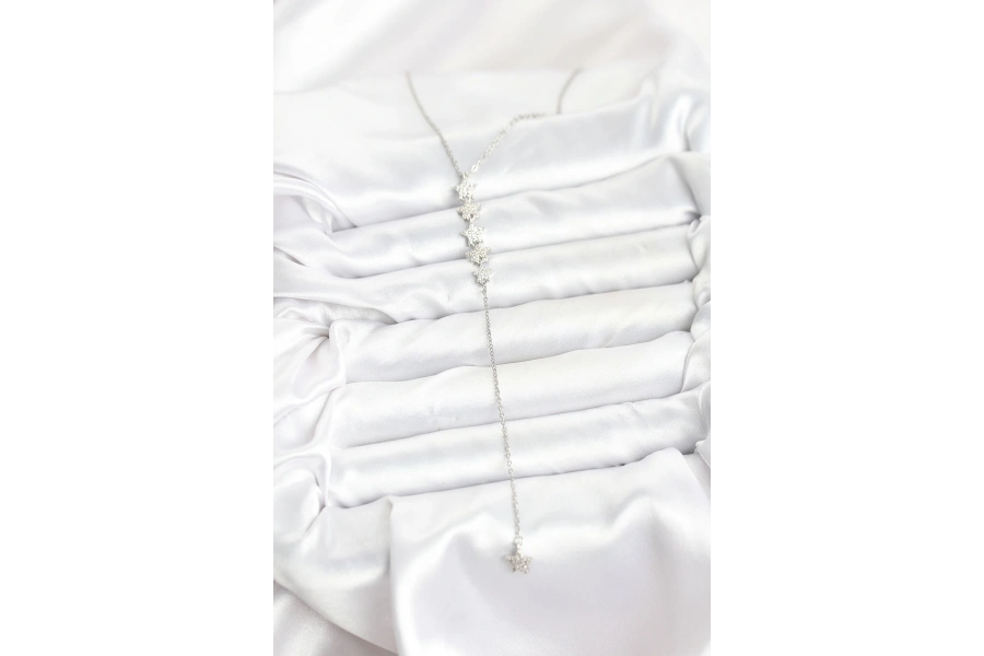 Shoecide 316l Çelik Zincir Gümüş Renk Yıldız Model Y Kolye