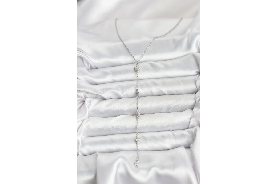 Shoecide 316l Çelik Zincir Gümüş Renkli Yıldız Model Kadın Y Kolye