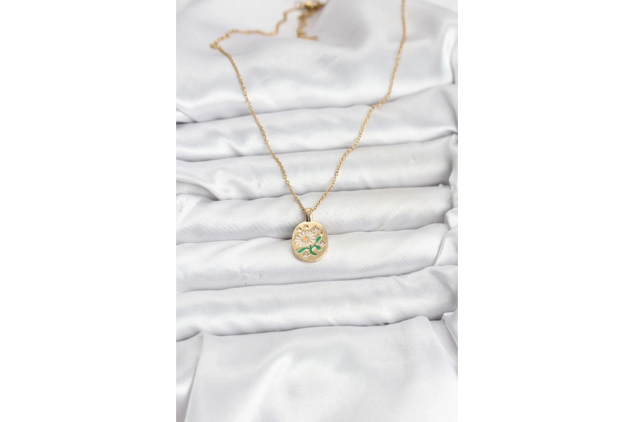 Shoecide 316l Çelik Zincir Papatya Figürlü Kadın Kolye