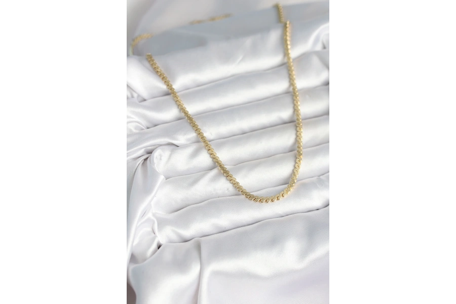 Shoecide 60 Cm Gold Renk Pirinç Yassı Zincir Model Kadın Kolye