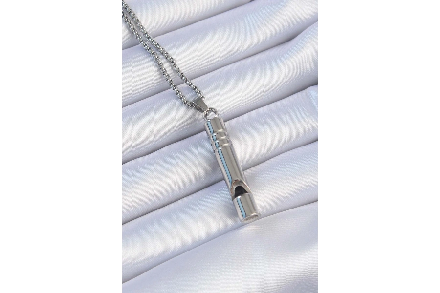 Shoecide Acil Durum Düdüğü 316l Çelik Kararma Yapmaz Yüksek Desibel Kolye Unisex