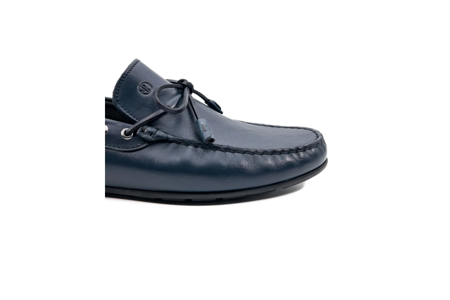 Shoecide Agora Lacivert Hakiki Deri Erkek Loafer Ayakkabı