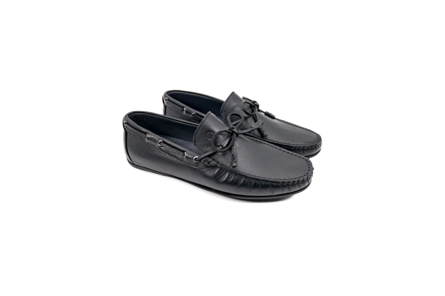 Shoecide Agora Siyah Hakiki Deri Erkek Loafer Ayakkabı