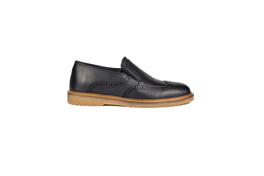 Shoecide Akor-k Siyah Hakiki Deri Günlük Klasik Erkek Ayakkabı