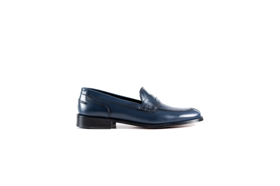 Shoecide Allaturca Mavi Hakiki Deri Klasik Erkek Ayakkabı