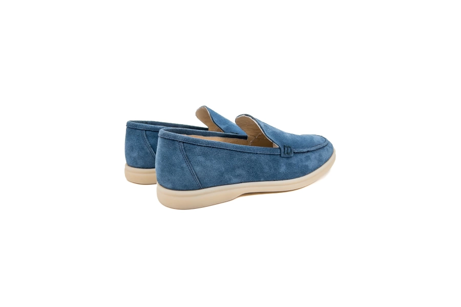 Shoecide Allegro Açık Mavi Hakiki Süet Deri Erkek Loafer Ayakkabı