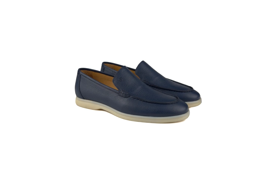 Shoecide Allegro Lacivert Hakiki Deri Erkek Loafer Ayakkabı
