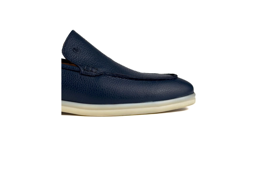 Shoecide Allegro Lacivert Hakiki Deri Erkek Loafer Ayakkabı