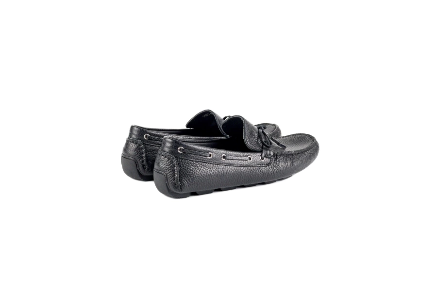 Shoecide Ancrya Siyah Hakiki Deri Deri Erkek Loafer Ayakkabı