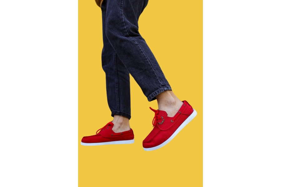 Shoecide Bağcıklı Mevsimlik Keten Kırmızı Erkek Günlük Ayakkabı 008
