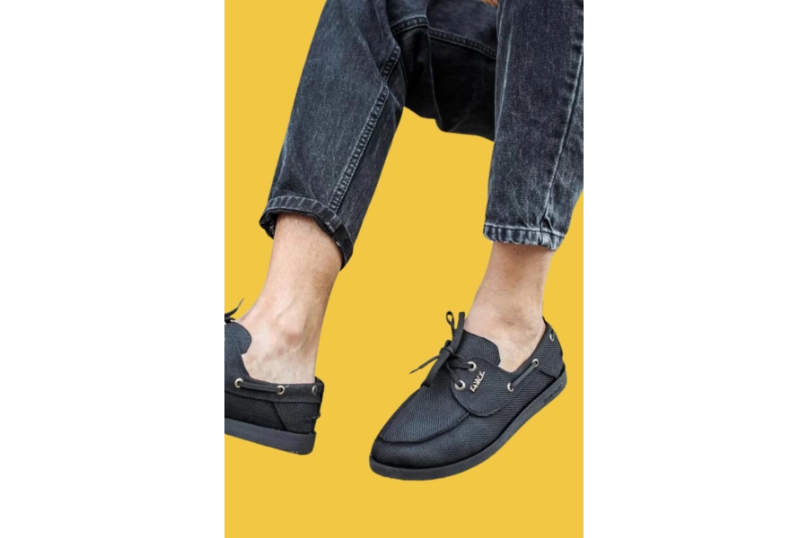Shoecide Bağcıklı Mevsimlik Keten Siyah Erkek Günlük Ayakkabı 008 (siyah Taban)