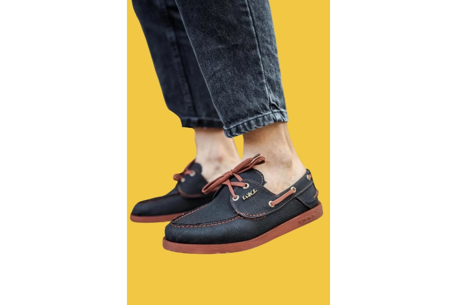 Shoecide Bağcıklı Mevsimlik Keten Siyah Erkek Klasik Ayakkabı 008 Siyah (taba Taban)
