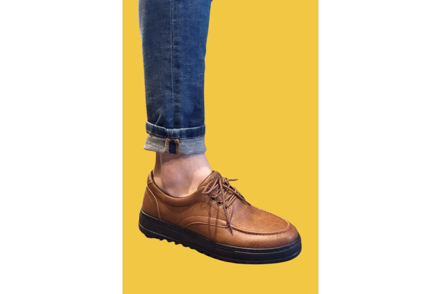 Shoecide Bağcıklı Rahat Yüksek Taban Taba Erkek Günlük Ayakkabı T12 (siyah Taban)