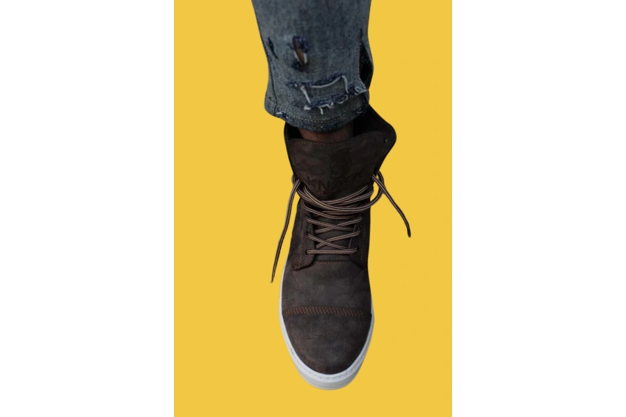 Shoecide Bağcıklı Yüksek Taban Kahverengi Erkek Spor Bot 022