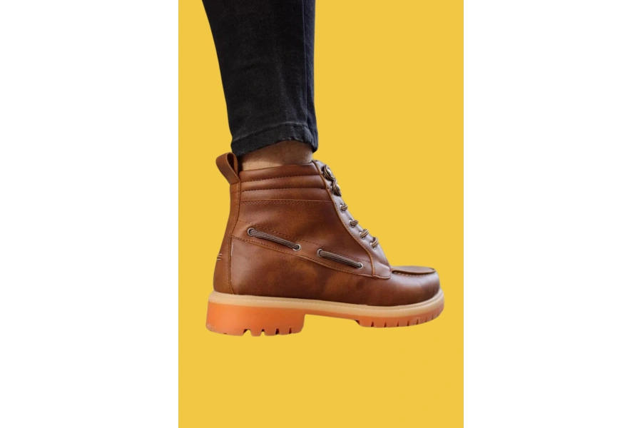 Shoecide Bağcıklı Yüksek Taban Taba Erkek Loafer Bot Ayakkabı B-020