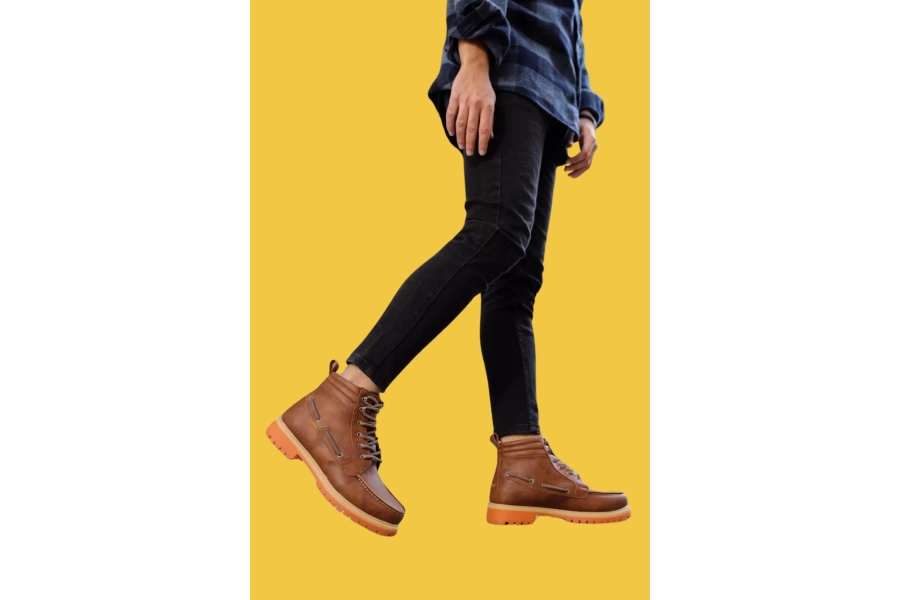 Shoecide Bağcıklı Yüksek Taban Taba Erkek Loafer Bot Ayakkabı B-020