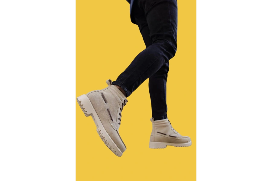 Shoecide Bağcıklı Yüksek Taban Taş Erkek Loafer Bot B-020