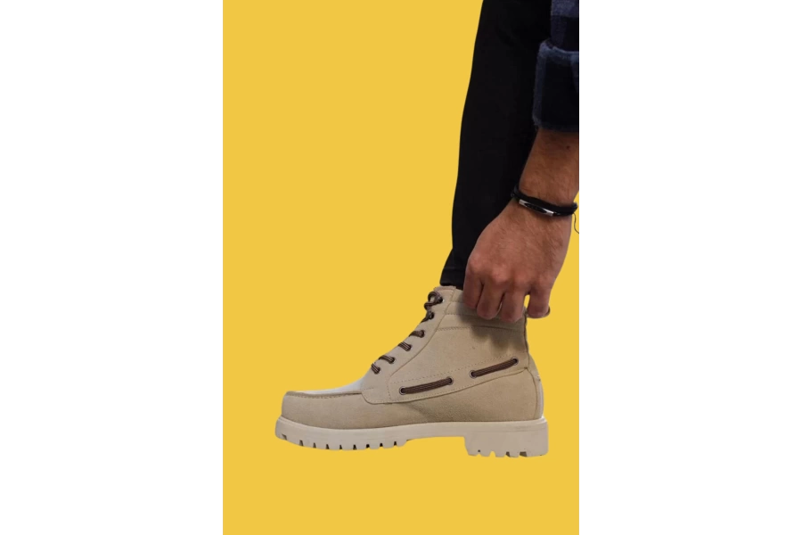 Shoecide Bağcıklı Yüksek Taban Taş Erkek Loafer Bot B-020