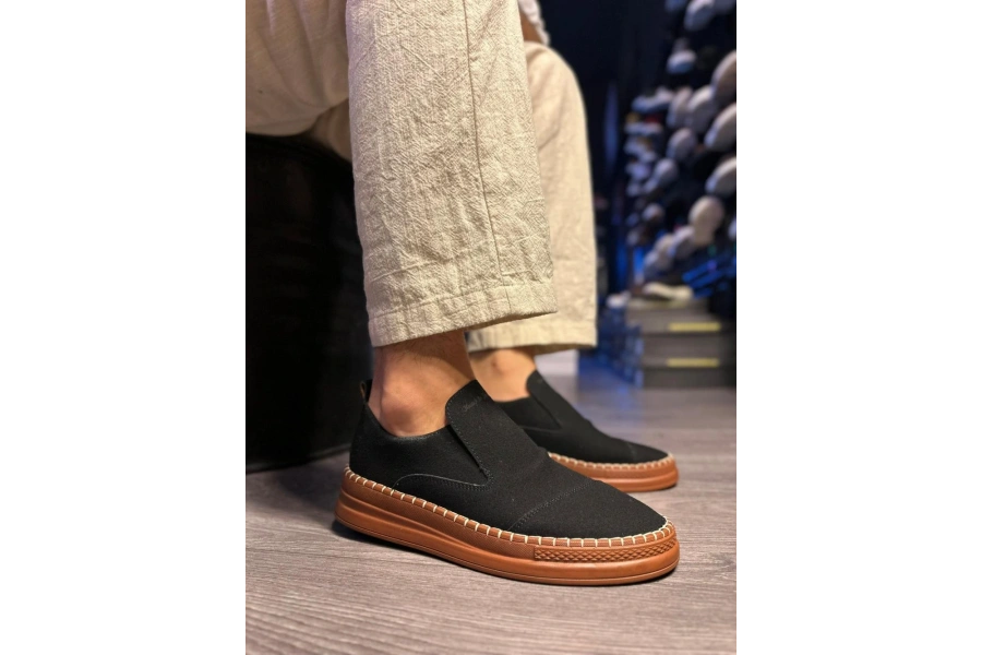 Shoecide Bağcıksız Mevsimlik Süet Ayakkabı 019 Siyah