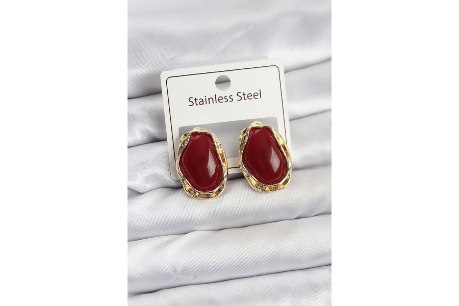 Shoecide Beyaz Damla Model Pirinç Vintage Kadın Küpe