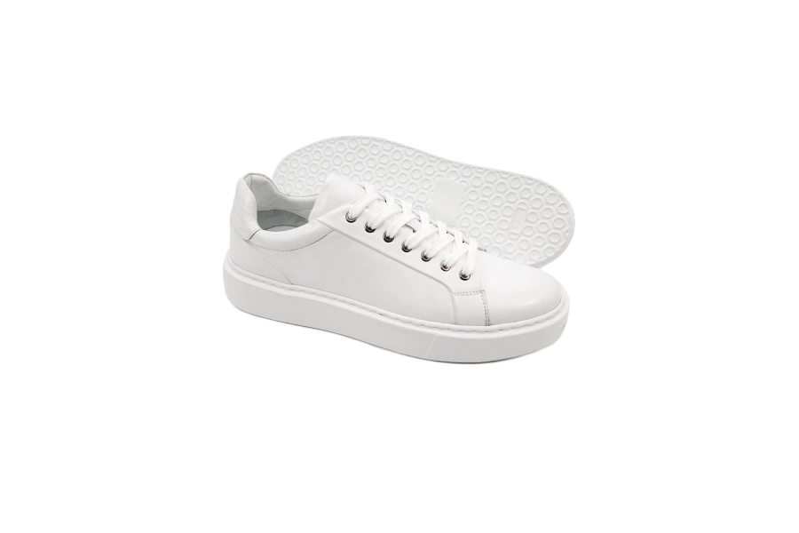 Shoecide Breva Beyaz Hakiki Deri Erkek Spor (sneaker) Ayakkabı