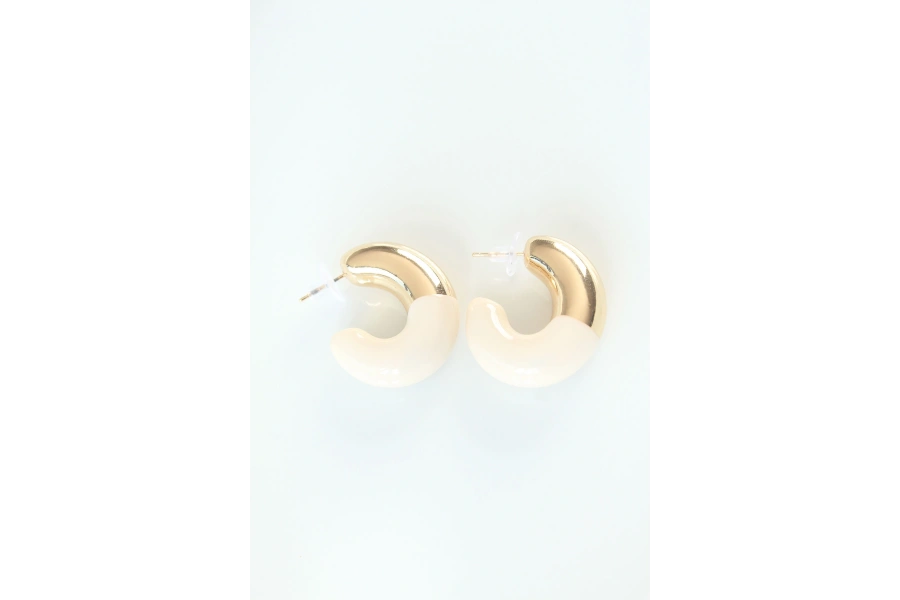 Shoecide Ccb Krem Gold Çift Renk Küpe