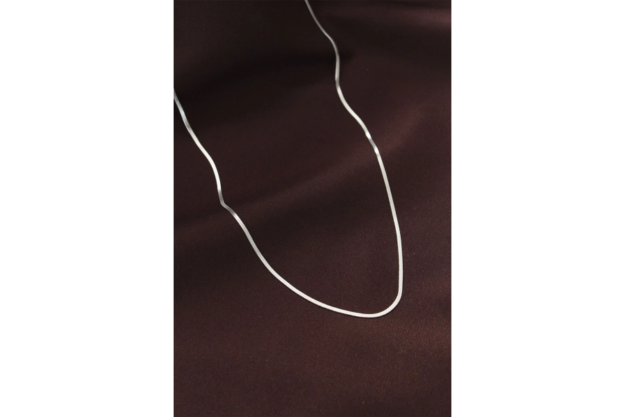 Shoecide Çelik Gümüş Renk 60 Cm İnce İtalyan Zincir Kolye