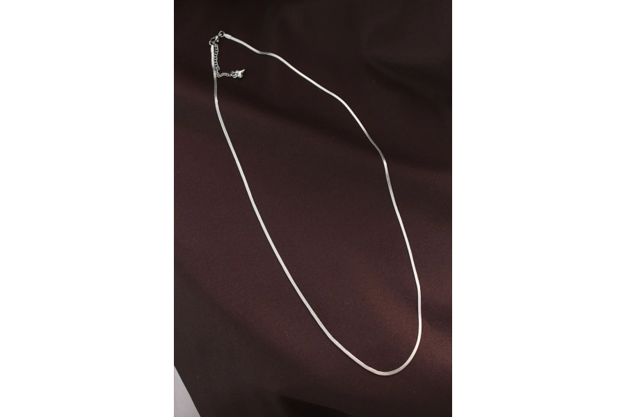 Shoecide Çelik Gümüş Renk 60 Cm İnce İtalyan Zincir Kolye