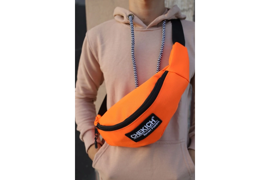 Shoecide SHOCNT002  Keten Erkek Çapraz Bel Çantası Turuncu