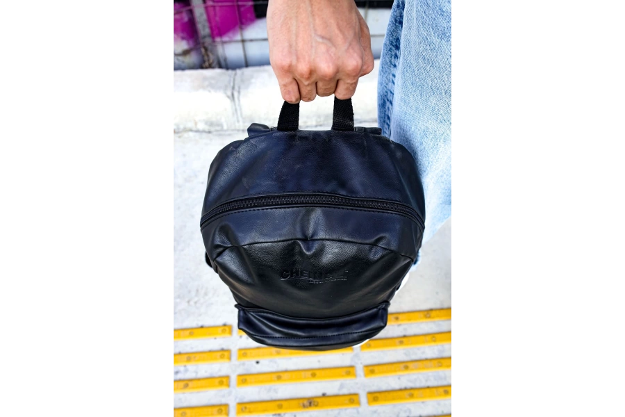 Shoecide SHOCNT006 Cilt Deri Erkek Sırt Çantası Sıyah
