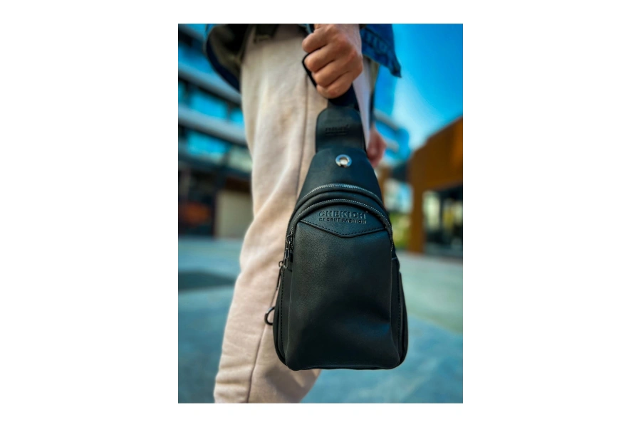 Shoecide Cnt008 - Cilt Deri Erkek Omuz Çantası Sıyah