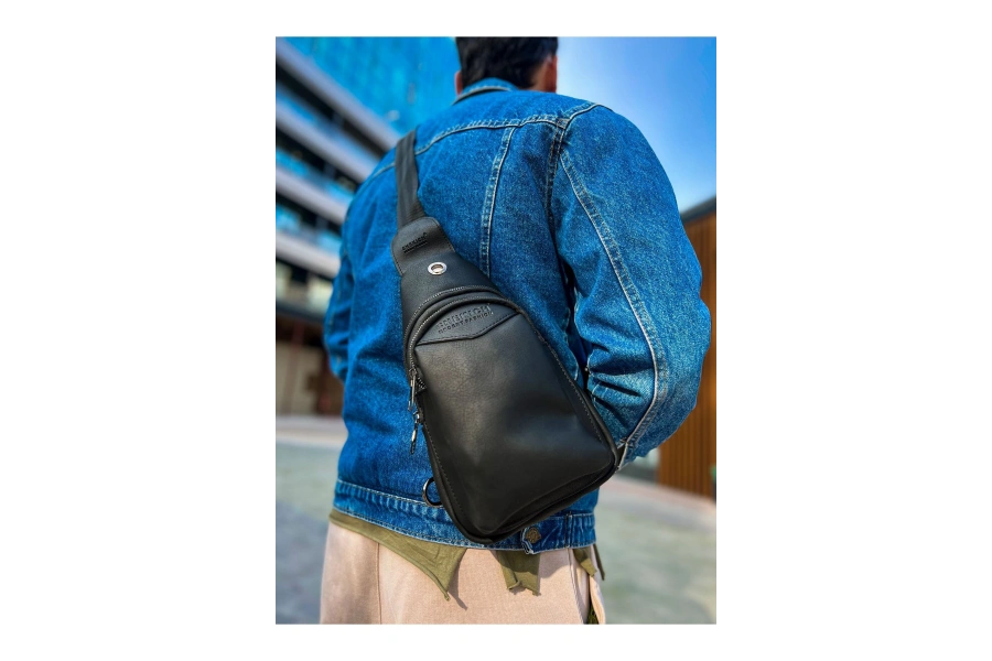 Shoecide Cnt008 - Cilt Deri Erkek Omuz Çantası Sıyah