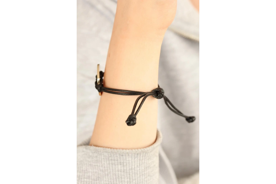 Shoecide Cool (havalı) Siyah Deri İpli Unisex Mood Bileklik