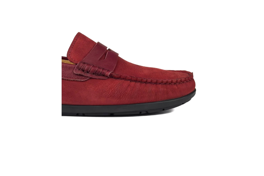 Shoecide Datça Bordo Hakiki Nubuk Deri Erkek Loafer Ayakkabı