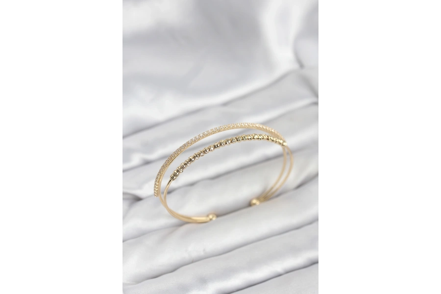 Shoecide Dorika Model Pirinç Gold Renk Kadın Bileklik