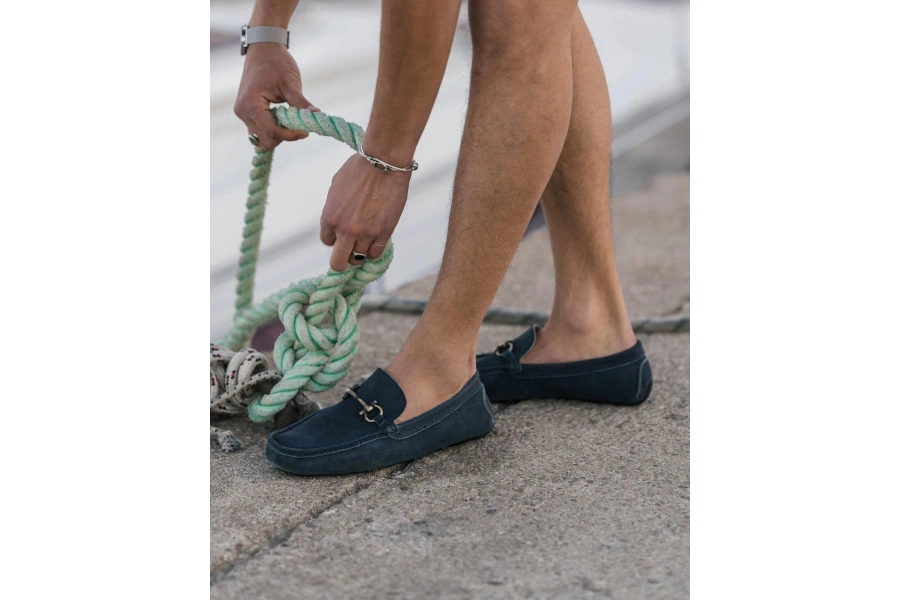 Shoecide Ephesus (özel Üretim Renk) Lacivert Hakiki Süet Deri Erkek Loafer Ayakkabı