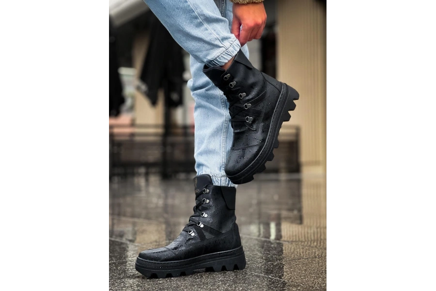 Shoecide Erkek Spor Bot B14 Siyah (siyah Taban)