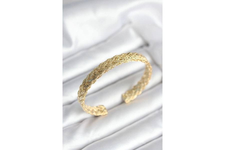 Shoecide Ezme Zincir Model Gold Renk Kadın Bileklik