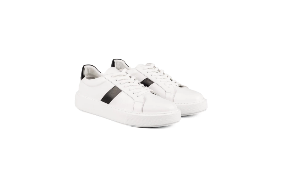 Shoecide Fazer Beyaz-siyah Hakiki Deri Erkek Spor (sneaker) Ayakkabı
