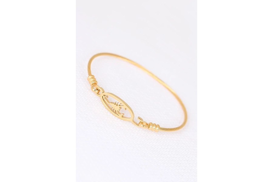 Shoecide Gold Çelik Akrepli Erkek Kelepçe Bileklik