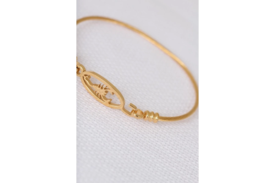 Shoecide Gold Çelik Akrepli Erkek Kelepçe Bileklik