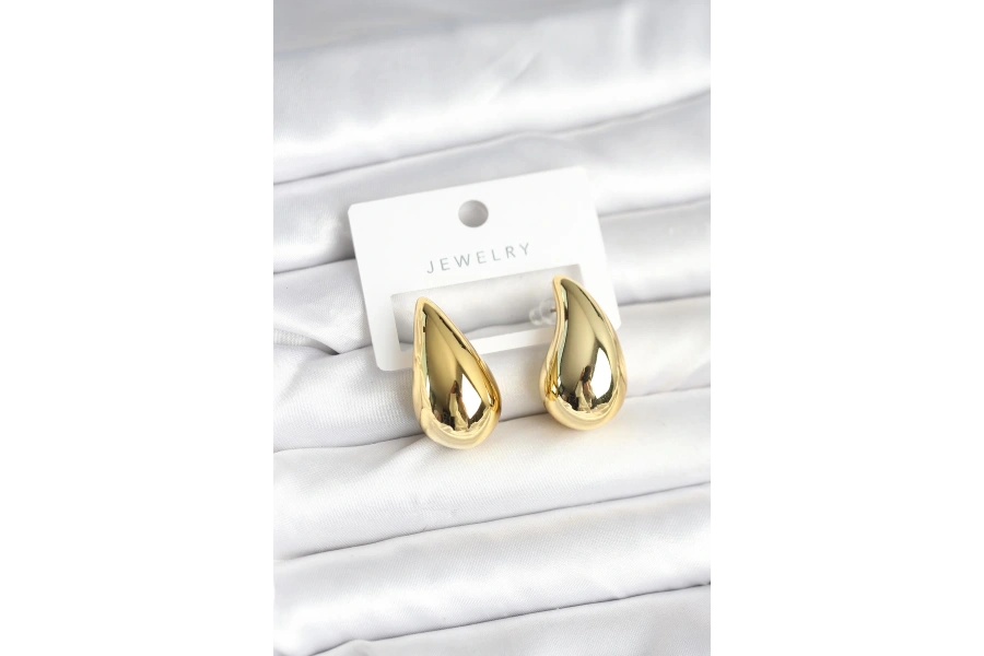 Shoecide Gold Renk Damla Küpe 30 Mm