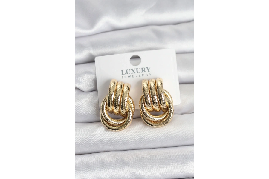 Shoecide Gold Renk Halka Modelli Pirinç Kadın Küpe