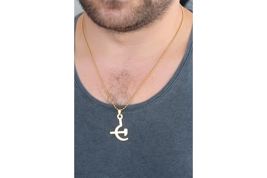 Shoecide Gold Renk Metal Orak Ve Balta Figürlü Erkek Kolye