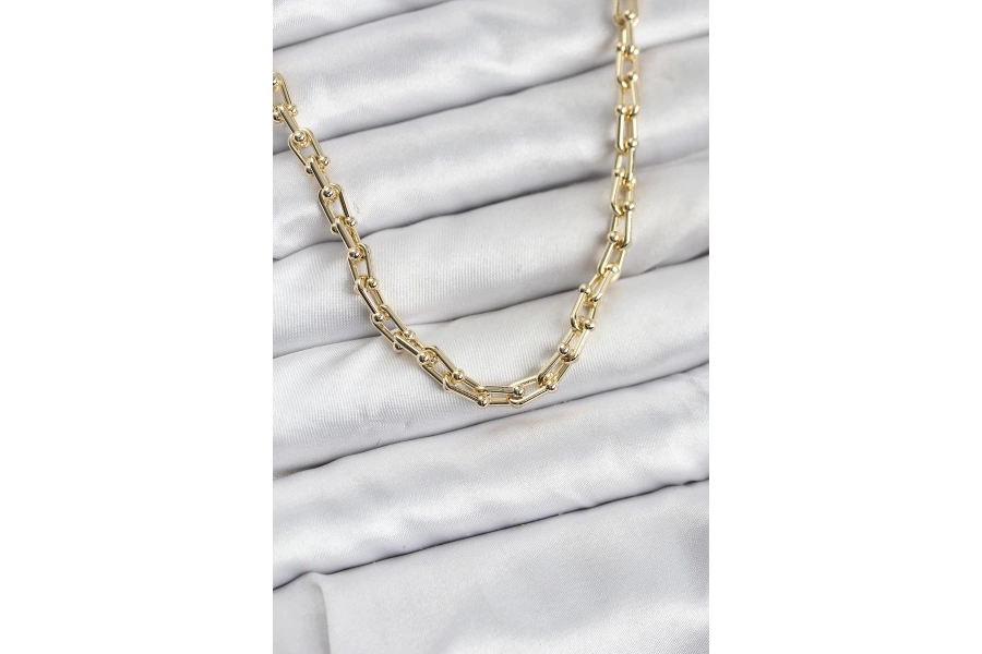 Shoecide Gold Renk Pirinç Tifani Model Kadın Kolye