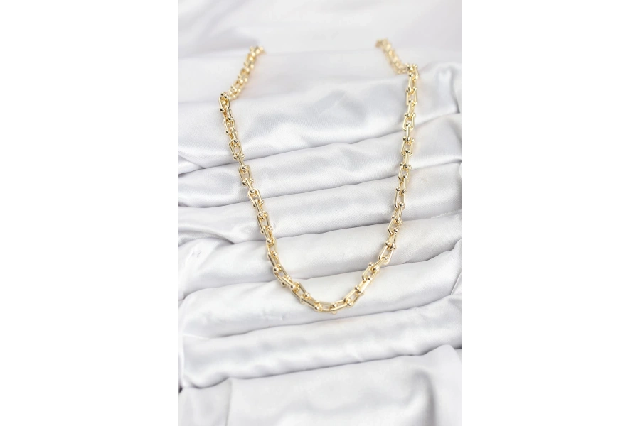 Shoecide Gold Renk Pirinç Tifani Model Kadın Kolye