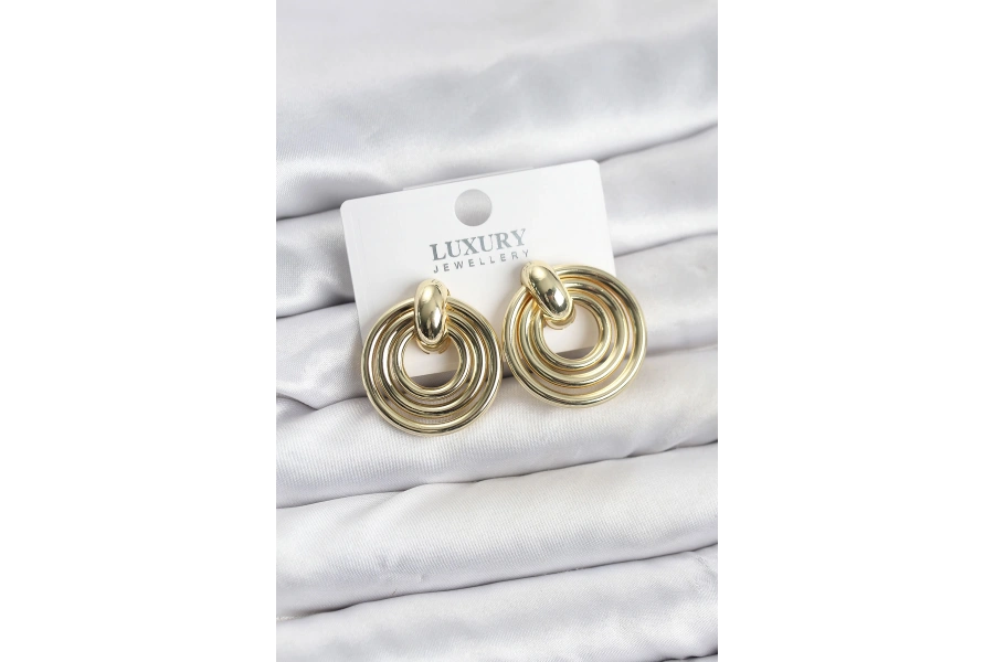 Shoecide Gold Renk Pirinç Vintage Kadın Küpe