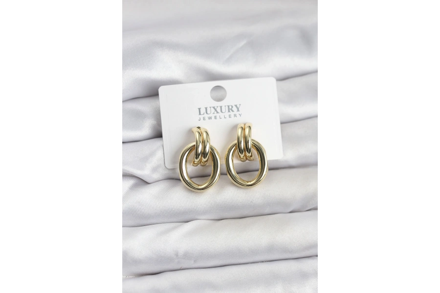 Shoecide Gold Renk Pirinç Vintage Kadın Küpe